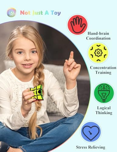 ROXENDA 1x3x3 Fidget Cube Spinner- Fingertip Rotator 2 in 1 for kids, Fast Cube Puzzle Spinner Rotatable Brain Teasers Spinning Toy Stress Relief for Adult , Kids and for Travel Toys (Black) — view 4