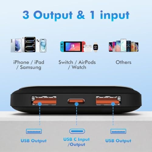 Miady 2 Pack 10000mAh Power Bank, 22.5W Fast Charging Portable Charger — view 4