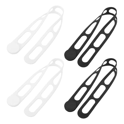Fukaisu 4pcs Silicone Latch Strap for Slow Cooker Lid, 21.46in Reusable Self-Locking Silicone Straps Adjustable Elastic Tie for Bento Box Pots Camping Gear Yoga Mat Organizing Curtain Cords