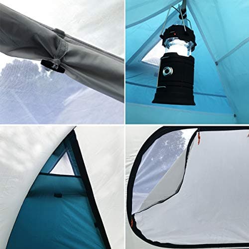 SAFACUS 3-4 Person Dome Camping Tent, Double layer, Full Waterproof Holiday Family 3 to 4 Man Tent, Easy to Set Up for Outdoors Hiking Fishing Traveling Beach Vacation — view 4