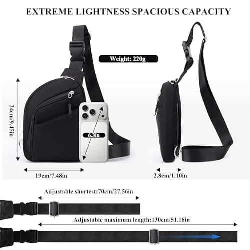 BIRDDIE Shoulder Bag for Women and Men, Anti-Theft RFID Crossbody Sling Bag — view 6