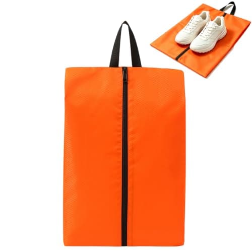 Waterproof Oxford Shoe Storage Bags, Dustproof Zippered Organiser Pouch for Trainers | Orange Gym & Travel Accessories
