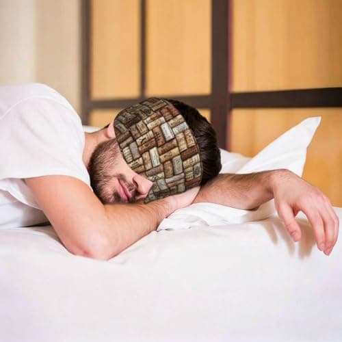 Wine Cork Print Sleep Mask,Coverage Eye Mask,Soft Breathable Blindfold for Travel Nap Work — view 6