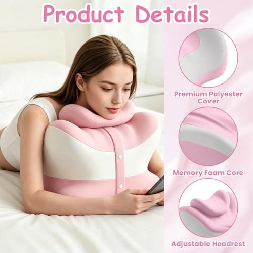 Cumnvulnt Sweet Spot Pillow, 27° Angle Perfect Position Couples Pillow Ergonomic Rebound Memory Foam Wedge Pillow, Sweet Love Nest Spark Provides Waist and Neck Contoured Support (Pink) — view 3