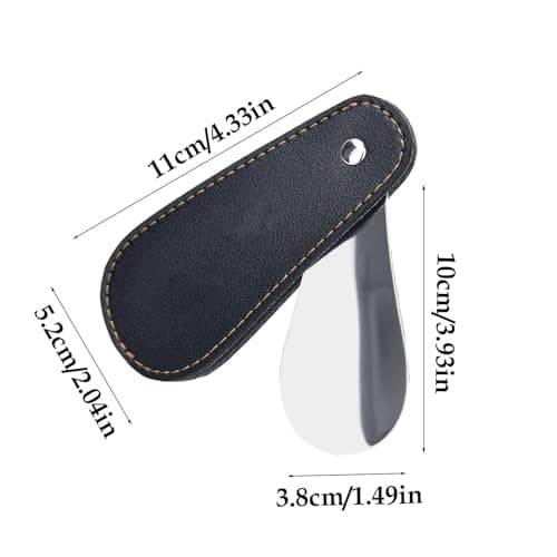 Small Shoe Horn, Shoehorn | Pocket Shoe Horn with PU Leather Cover - Shoe Helper Tool for Travel E, Boots Shoe Spoons for Men, Women and Children, The Design of the Shoe Horn Based on — view 5