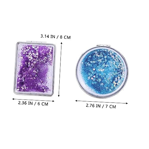 DOITOOL 2pcs round Double Sided Portable Makeup Mirror Abs Foldable — view 6