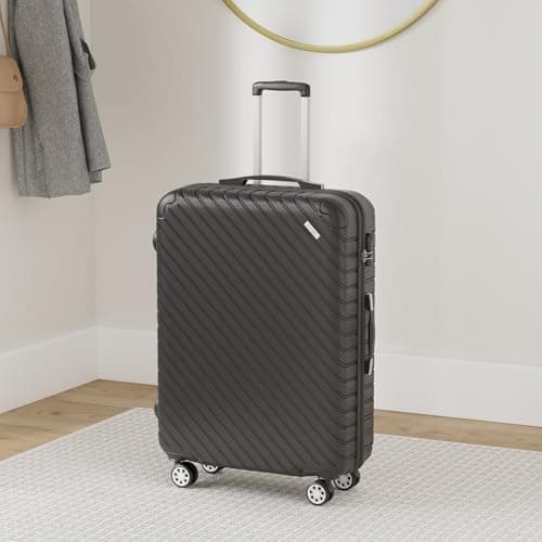 FLYMAX 24" Medium Suitcase 4 Wheel Lightweight Luggage Hard Shell ABS Travel Case Hold Check in Fits 15kg - 20kg Medium Size + 3 Digit Lock + Telescopic Handle 67 Litre Capacity — view 2