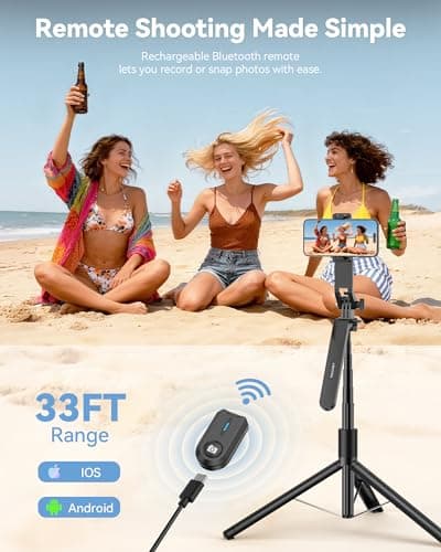 TECKNET Selfie Stick,180cm Aluminum Extendable 6-in-1 Phone Tripod — view 4