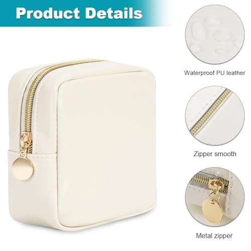 2PCS Small Makeup Bag, Travel Toiletry Bag, Black, White — view 3