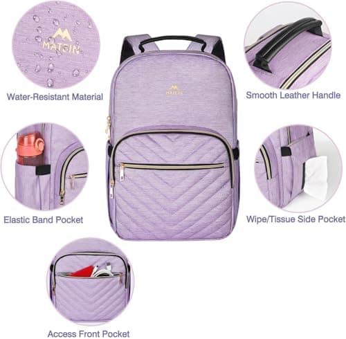 MATEIN 15.6 Inch Purple Backpack Womens, Fashion School Bags for Girls — view 4