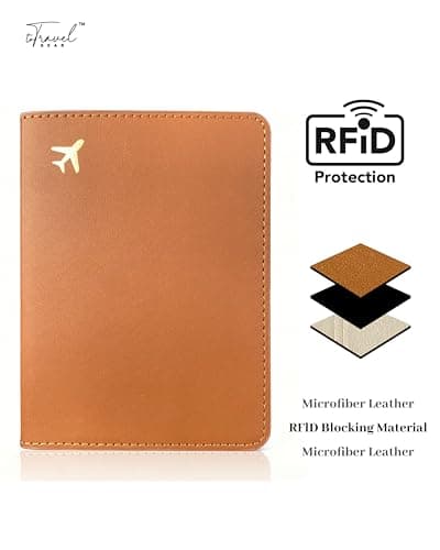 toTravelGear Passport Holder for Travel Essentials,RFID Blocking Passport Cover Case for Travel Accessories,Travel Wallet for Women Men, Dark Brown, 5.5 x 4 inches, Minimalist — view 2