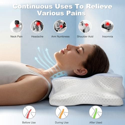 VYLEE Memory Foam Pillow, Neck Pillow, Ergonomic Pillow — view 3