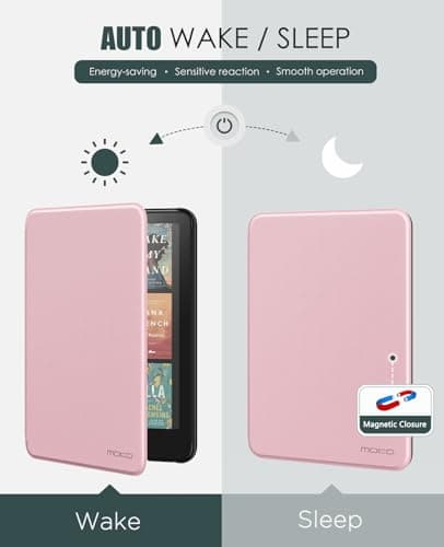 MoKo Case for 7" Kindle Paperwhite 12th Gen&Colorsoft 2024, Pink — view 5