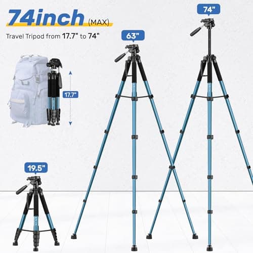 Victiv 188cm Upgraded Camera Tripod for DSLR with 1/4" Extension Interface — view 2