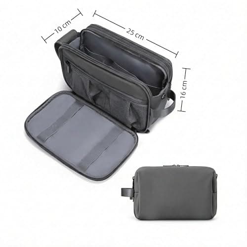 LAZYTAIL Men's Toiletry Bag, Travel Toiletry Organizer, Waterproof Shaving Kit Pouch For storing daily essentials like toiletries and cosmetics,Grey — view 5