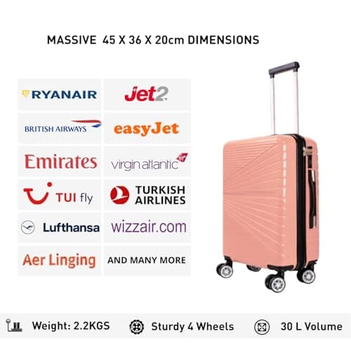Underseat 45 X 36 x 20 cm Travel Trolley Case with Detachable Wheels (T-HC-US-1811) (Rose Gold) — view 3