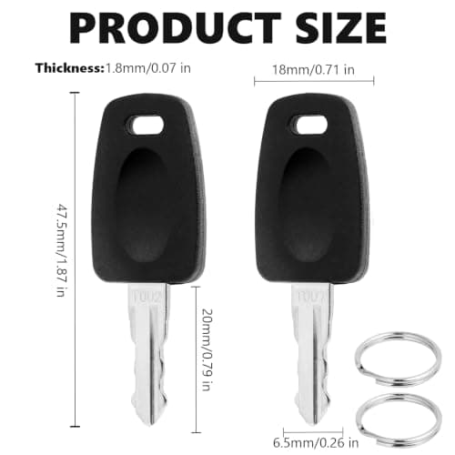 2 Pack Keys for TSA007 002 Master Luggage Keys, Universal TSA 007 Locks Key Compatible with Luggage Suitcase Password Combination Lock, Durable Black Plastic Metal, Easy to Use — view 2