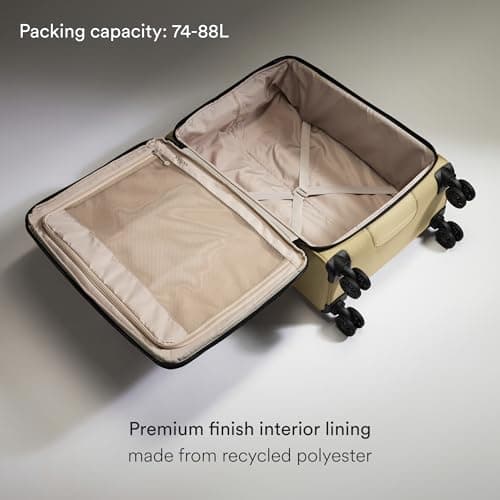ANTLER - Soft Stripe 2.0 Medium Suitcase - Adjustable Handle, 4 Spinner Wheels, Lightweight, TSA Lock - Recycled Polyester Luggage - 71cm, Sand Yellow — view 5