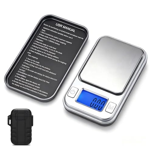 Mini Scales 0.01g/200g, Diyife Portable Precision Small Scale 8 Units, Jewellery Scales with Storage Case, Auto-Off, Backlit Lcd, Tare, Digital Pocket Scales for Gold, Gem, Medicine (Silver)
