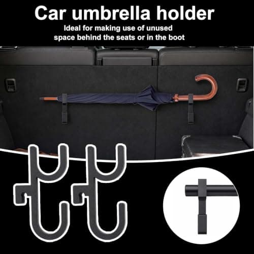2Pcs Vehicle Mounted Gap Fillers with 4 Headrest Hooks, 2 Umbrella Hooks — view 3
