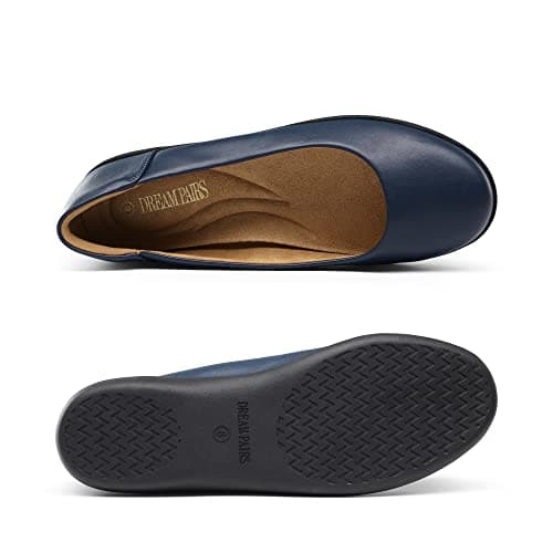 DREAM PAIRS Women’s Comfortable Ballet Shoes with Arch Support, Ladies' Dressy Work Flats, Round Toe Slip on Office Shoes,Size 6,NAVY,SDFA2312W — view 3