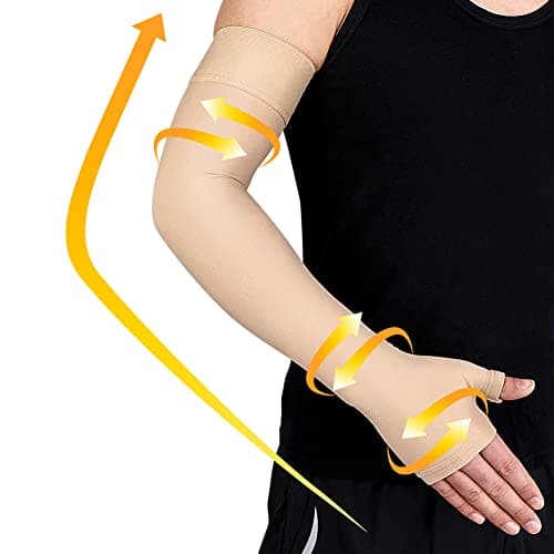 Beister 20-30 mmHg Compression Arm Sleeve with Thumb Support for Women Men
