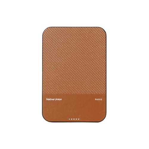Native Union (Re) Classic Power Bank | Magnetic - Qi2 MagSafe Compatible 5000mAh 15W Portable Charger - USB-C Cable Included - for iPhone Air, 17, 17 Pro, 17 Pro Max, 17e, AirPods Pro 3 & More (Tan)