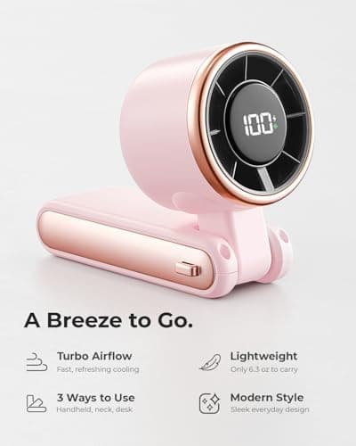 Bearwind Portable Handheld Turbo Fan, 5-Speed High Airflow, 4000mAh Battery — view 2