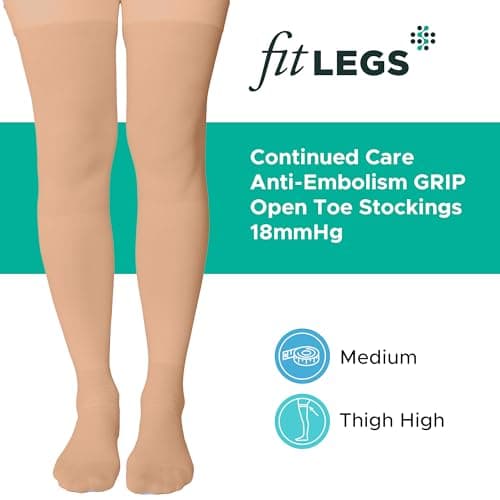 FITLEGS - Grip Anti-Embolism Open-Toe Compression Stocking 18 mmHg S, Beige — view 3