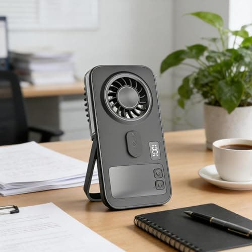 Portable Fan with Mist - Battery Operated Handheld Slim - Handheld Fan Rechargeable Small Mister - for Home Office Indoor Outdoor Summer Camping Hiking Fishing Travel Trip Women Men — view 2