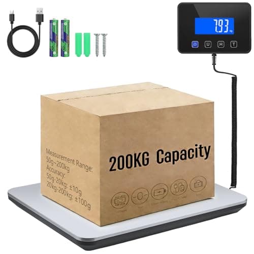 FUNYKICH Rechargeable Postal Scales, 200kg/10g High Precision