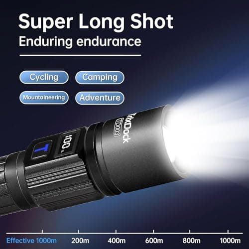 Torch Rechargeable 2 Pack, 5 Modes Zoomable Torches Led , LCD Display — view 6
