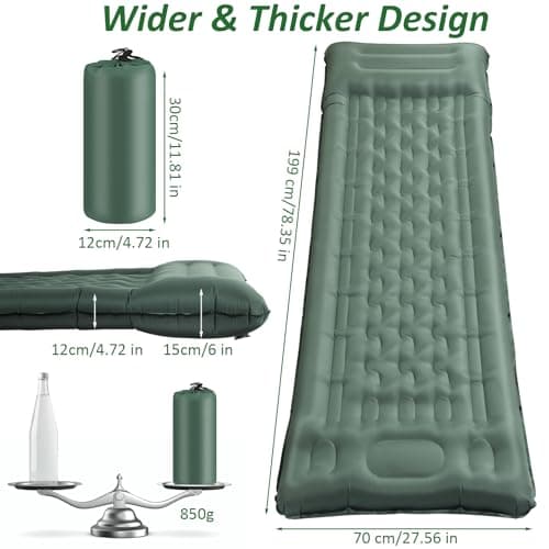 Camping Mat - 2025 Upgraded 12-15CM Extra Thick Self Inflating Camping Sleeping Mat, Reinforced Support Structure with Built-in Foot Pump and Pillow,Portable Sleeping Air Mattress for Tent Hiking — view 5