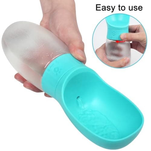 500ml Dog Water Bottle - Leak Proof Portable Pet Water Dispenser with Drinking Bowl Food Grade Dog Drinking Bottle for Outdoor Walking Hiking Travel - Blue — view 3