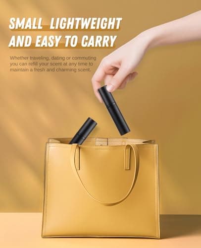 ASADAYS Portable Perfume Atomiser Refillable - 5ml Empty Travel Spray Bottle, Nano Mist, Bottom Filling Mini Atomizer, Pocket Size Cologne Dispenser for Women and Men (Black, CA) — view 3