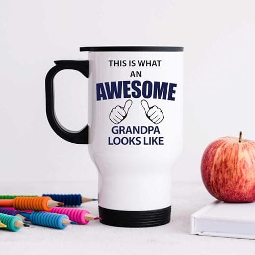 60 Second Makeover Limited This is What an Awesome Grandpa Looks Like Metal Travel Mug Present Gift Birthday Christmas Fathers Day — view 4