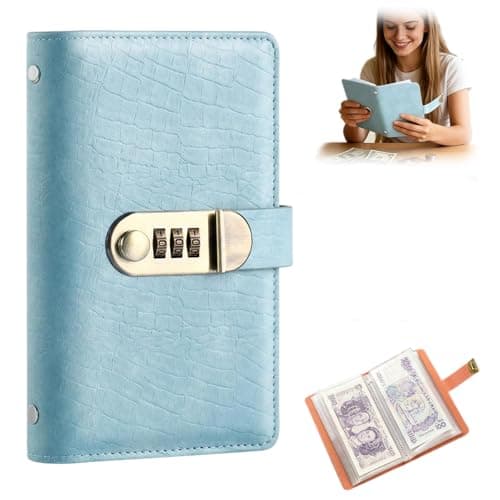 Copbopwn 100 Envelopes Saving Challenge with Combination Lock Vintage Crocodile Texture Money Saving Wallet, 18x11cm Savings Challenge Book Cash Saver Budget Binder for Home Office Travel Gift