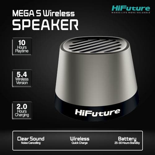 HiFuture Mega S Wireless Speaker, Silver Grey — view 2