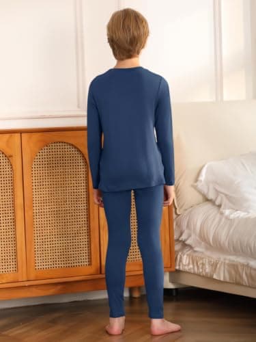 Haloumoning Boys Thermal Underwear Set Long Sleeve, Dark Blue, 13-14 Years — view 6