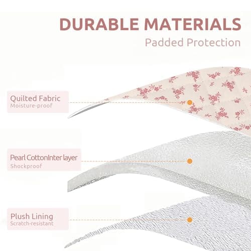 Puffy Laptop Sleeve 13 Inch Cute Floral Laptop Case Soft Quilted Computer Sleeve Protective Cover for MacBook, iPad, Notebook, Chromebook — view 4