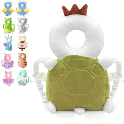 JINYJIA Baby Head Protection Backpack - Adjustable Safety Soft Pillow for Toddler Learning to Walk, 4-24 Months - Turtle