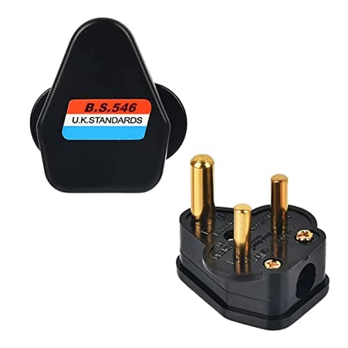 10 Pack 5 Amp Round Pin Plugs 3 Pin 5A Plug Round Pin Plugs Adaptor Household Lamp Plug Lighting Plugs for Home Lights, Lamp(Black) — view 4