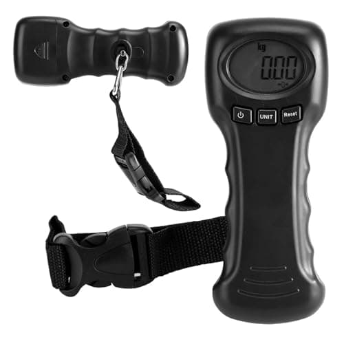Luggage Scale, Balanzza Luggage Ight Scale Black Abs 44Kg/97Lb Portable Luggage Weight Scale Travel Hanging Luggage Scale Electronic Weight, Portable Ighing Scale, Digital Luggage Scales With Straps F — view 5