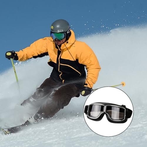 Luckious Brand Motorcycle Leather Cruiser Folding Goggles - Stylish Outdoor Sport Sunglasses for Skiing — view 4