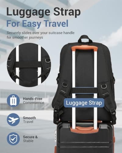 Kono 17.3 Inch Laptop Backpack School Bag Large Rucksack for Men Black — view 5