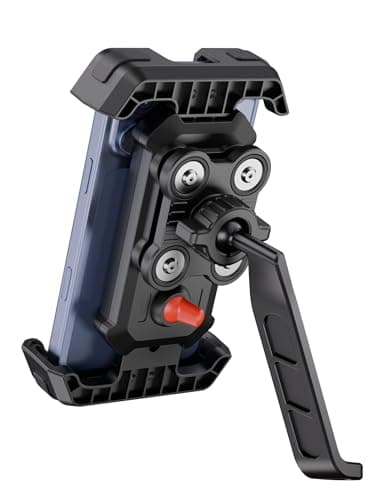 GREFAY Motorcycle Phone Holder, Universal Motorbike Phone Mount with Dual Anti-Vibration, Phone Holder for Motorbike Mirror Mount with 360° Rotation for 5.1-6.8 inch Smartphones