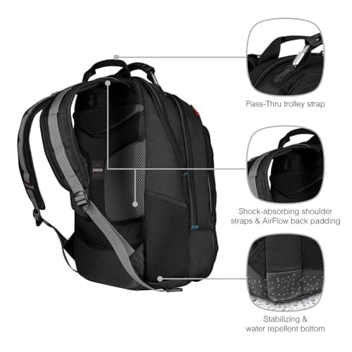 Wenger Carbon 30 Litre Laptop Backpack, Black — view 6