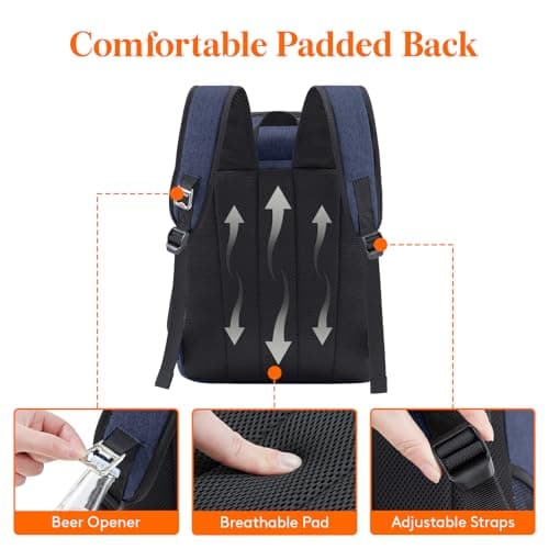 Lifewit 26L Insulated Cooler Backpack, 34-Can Large Cool Bag, Dark Blue — view 6