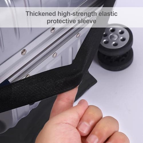 Anseom Suitcase Cover, Elastic Travel Luggage Cover Luggage Cover for 18-32 Inches Suitcase Protective Cover Black Baggage Covers for Travel with a Luggage Tag (M:22-24 Inches) — view 4