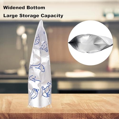 61-Pack Aluminum Foil Bags, Reusable Aluminum Foil Sealable Storage Bags, Aluminum Foil Freezer Bags with Marker Pen, Three Sizes for Meal Prep, Picnics, Freezing, and Travel Snacks (S+M+L) — view 3